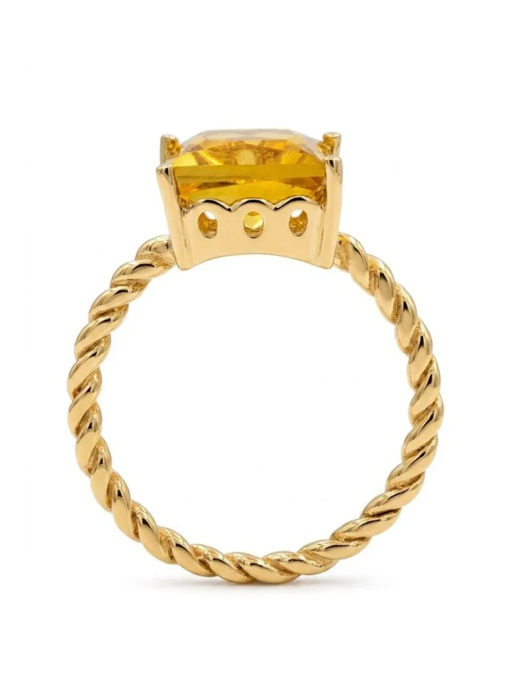 Genuine 3.85 Cts Yellow Topaz Ring Solid 10k Yellow Gold